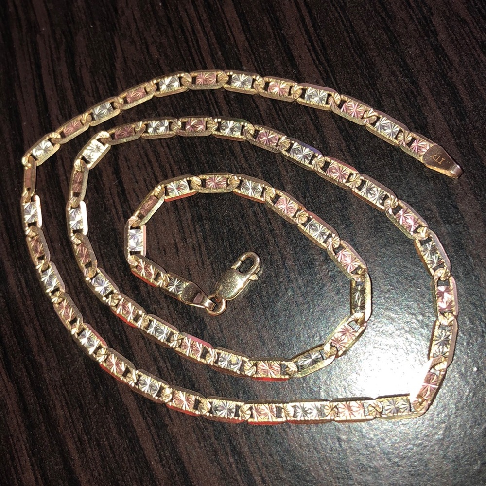Tri-color Gold Valentino Necklace